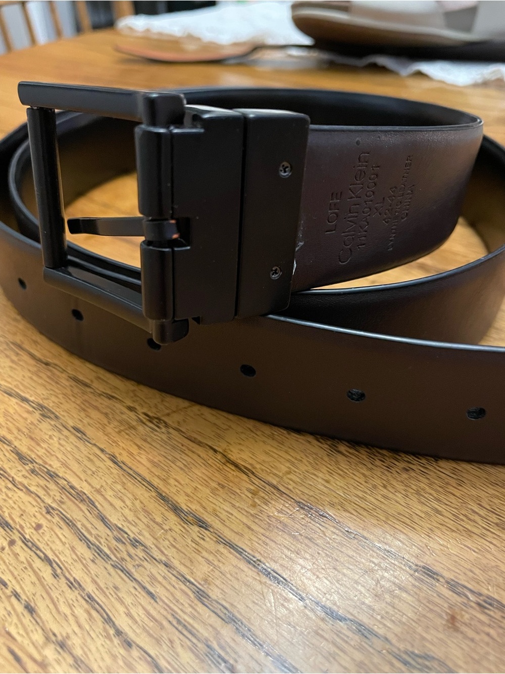 Calvin Klein reversible belt (brown/black) - synthetic leather XL